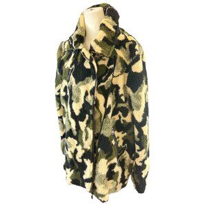 Love Tree Sherpa Moto Jacket in Camo Print